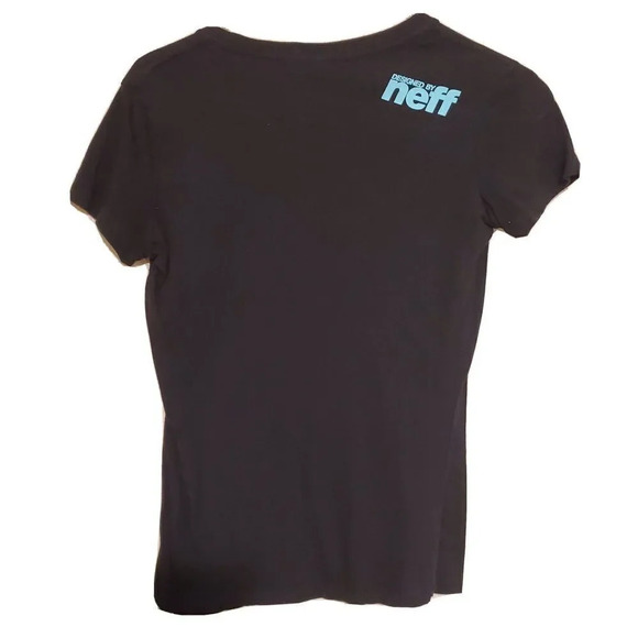 Next Level Tshirt Womens Designed by Neff Black Electric Runner Black Med - Picture 2 of 2